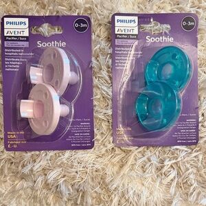 Philips Avent Soothie Pacifiers Pink/Purple & teal